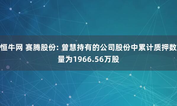 恒牛网 赛腾股份: 曾慧持有的公司股份中累计质押数量为1966.56万股